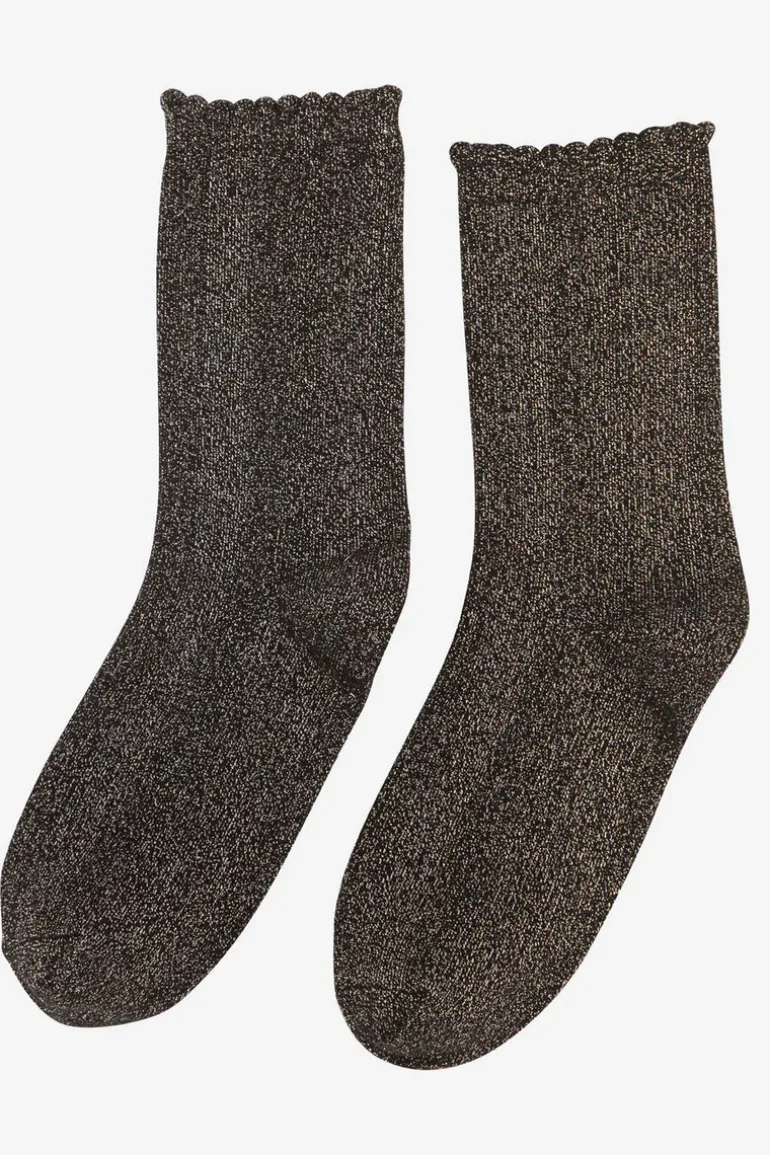 All Over Glitter Socks - Black Gold
