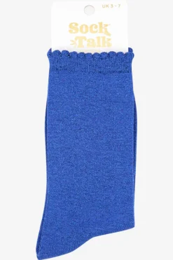 All Over Glitter Socks - Electric Blue