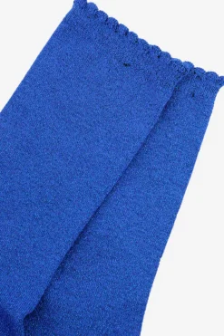 All Over Glitter Socks - Electric Blue