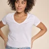 Arden Organic V-SS Tee - White