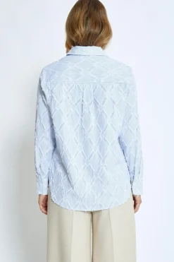Astra Oversize Shirt - Ice Blue Stripe