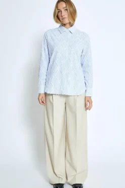 Astra Oversize Shirt - Ice Blue Stripe