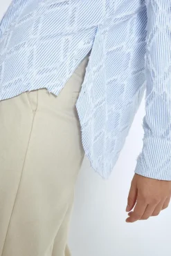 Astra Oversize Shirt - Ice Blue Stripe