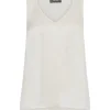 Astrid V-Neck Silk Tank Top - Ecru