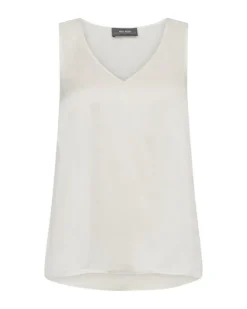 Astrid V-Neck Silk Tank Top - Ecru
