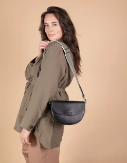 Ava Classic Leather Bag - Black