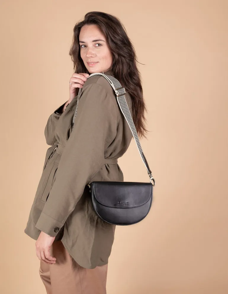 Ava Classic Leather Bag - Black