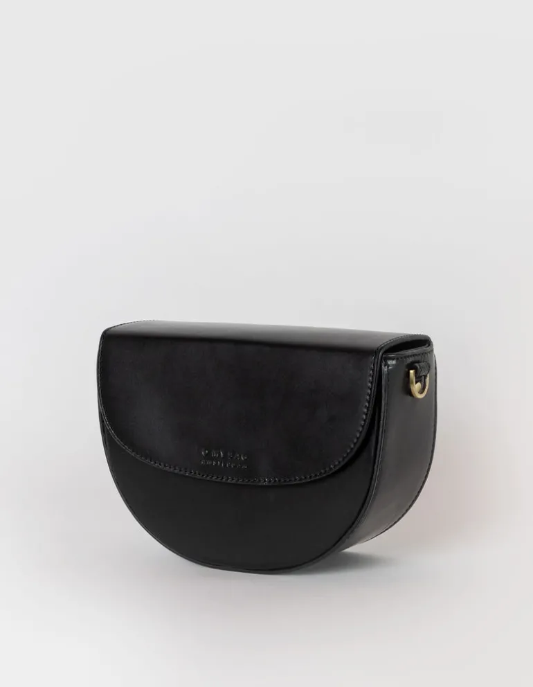 Ava Classic Leather Bag - Black