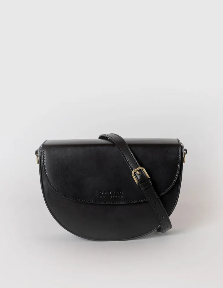 Ava Classic Leather Bag - Black