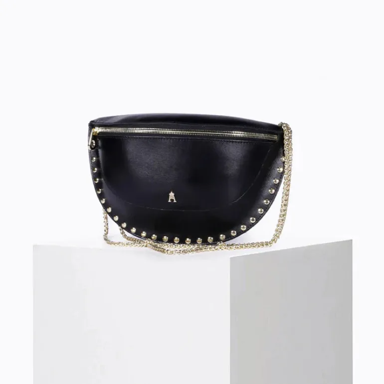 Banana Smile Leather Bag - Box Black
