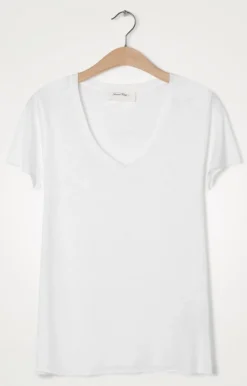Basic V Short Sleeve Tee - White