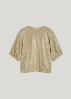 Batwing Metallic Top - Soft Camel
