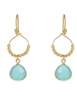 Bay Reef Earrings - Aqua Chalcedony