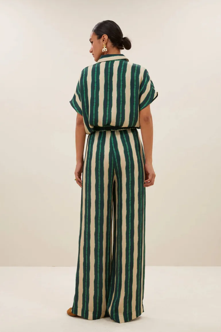 Benji Tie Dye Pants - Green Tie Dye Stripe