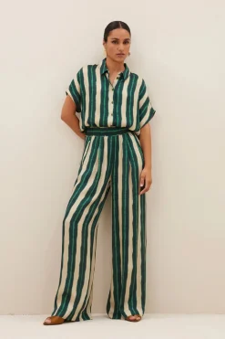 Benji Tie Dye Pants - Green Tie Dye Stripe