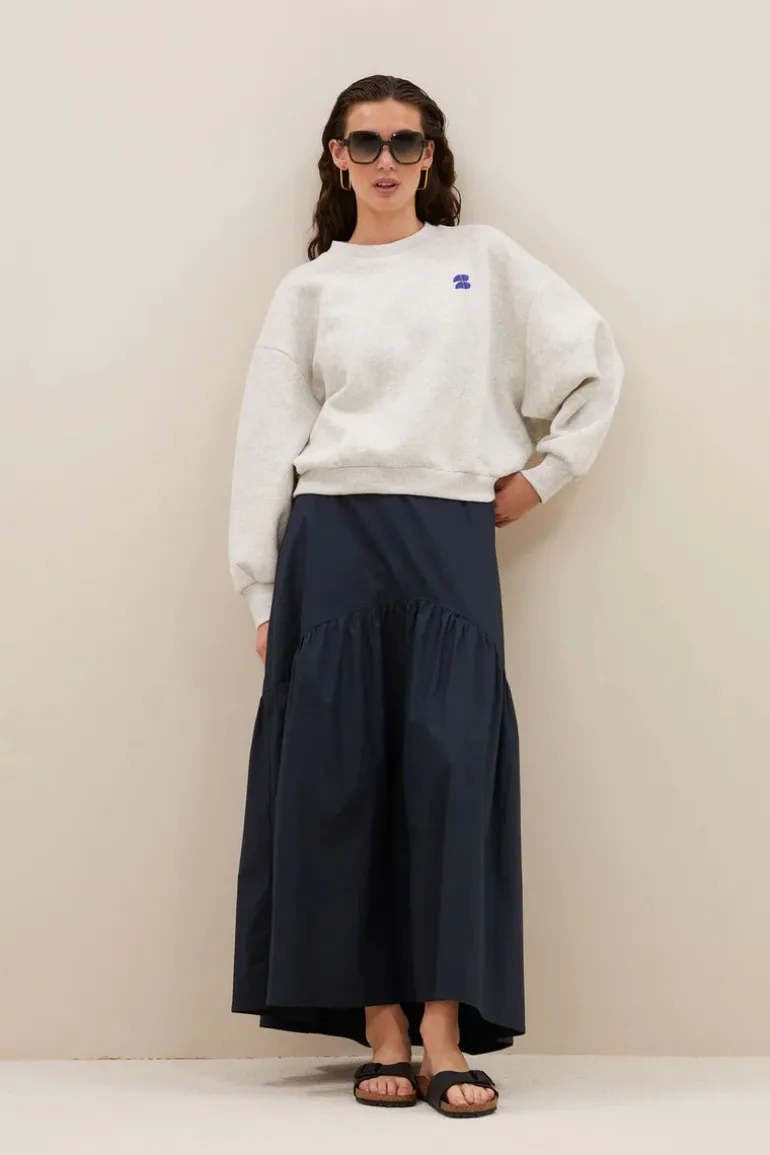 Bibi Dictionary Big Sweater - Light Grey Melee