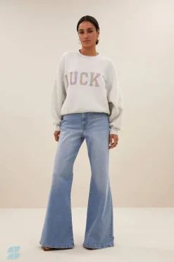 Bibi Lucky Rainbow Sweater - light Grey Melee