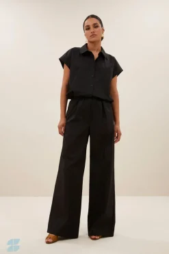 Bieke Poplin Blouse - Black