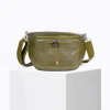 Big Leather Banana Bag - Bubble Olive