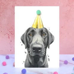 Black Lab Pompom Card