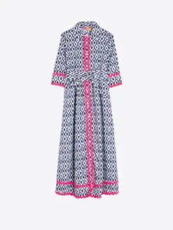 Brenda Dress - Ikat Marino