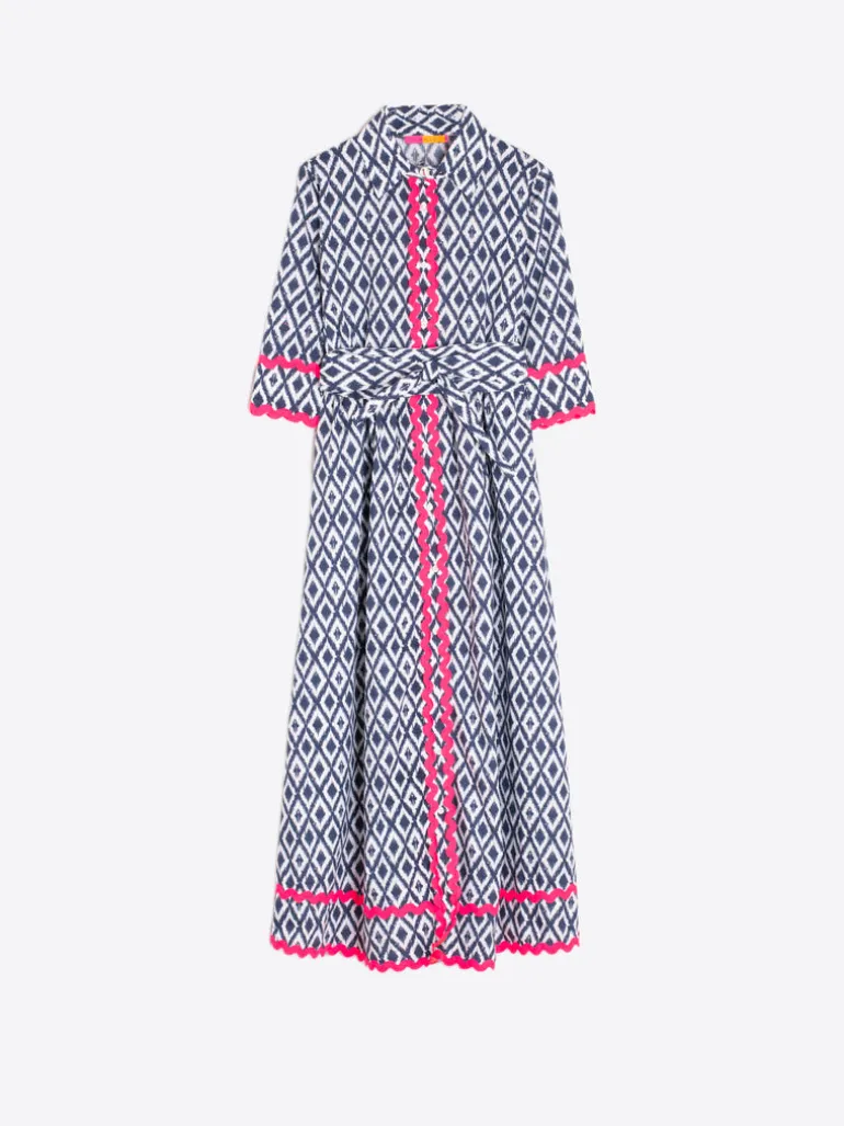 Brenda Dress - Ikat Marino