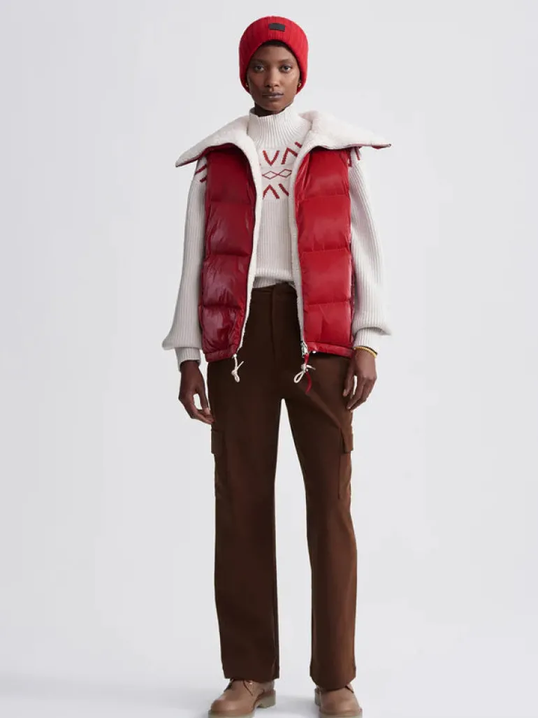 Brock Puffer Gilet - Red Dahlia