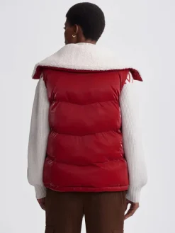 Brock Puffer Gilet - Red Dahlia