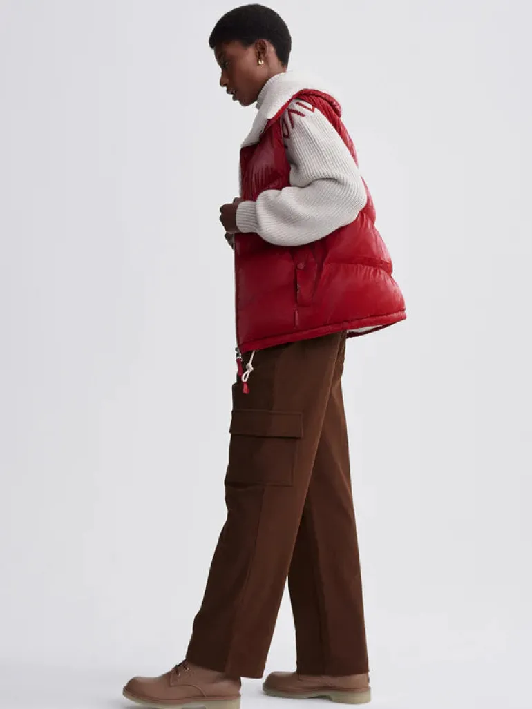 Brock Puffer Gilet - Red Dahlia