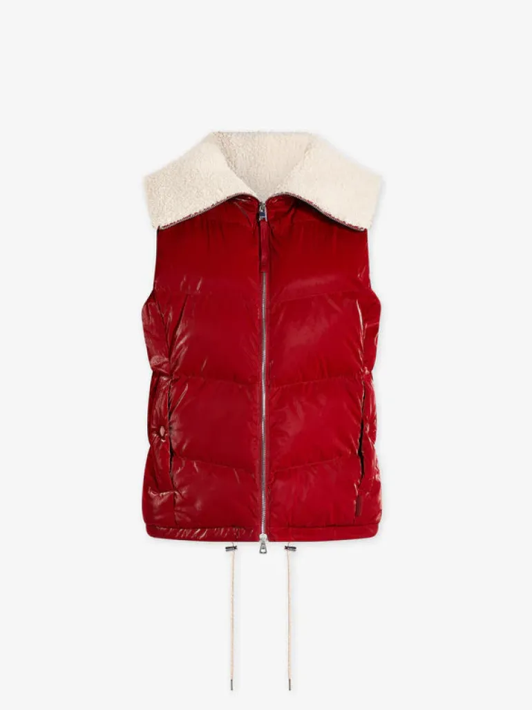 Brock Puffer Gilet - Red Dahlia
