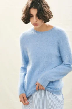 Brushed Crew - Blue Marl