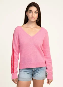 Bryce Knit with sleeve stripe - Blush