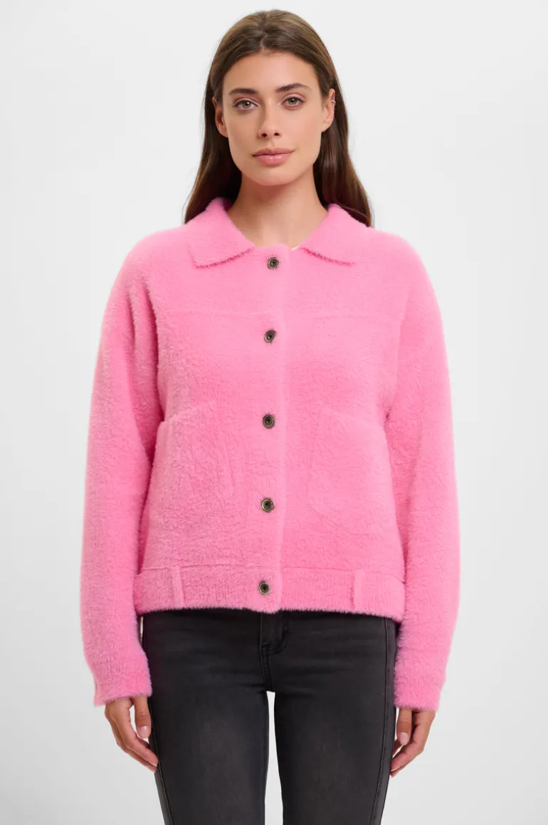 Bubbly Boxy Jacket - Bright Pink