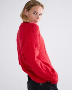 Cable Sweater - True Red