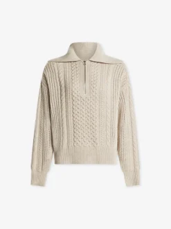 Camello Relaxed Cable Half Zip - Parchment