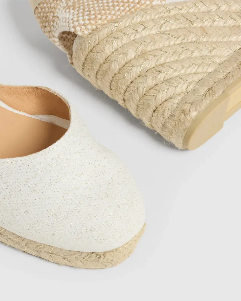Carina Wedge - Blanco metallic