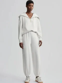 Catherine Half Zip Sweat - Ivory Marl