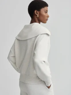Catherine Half Zip Sweat - Ivory Marl