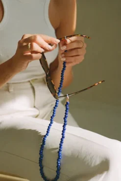 Ceramic Glasses Chain - Blue