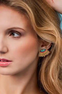 Chaz Clip On Earring - Fushia