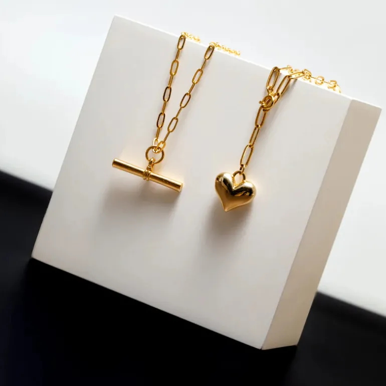 Chunky T-Bar Mid Length Necklace