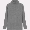 Clara Roll Neck Knit - Dk Heather Grey