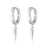Claw Charm Hoop Earrings - Silver