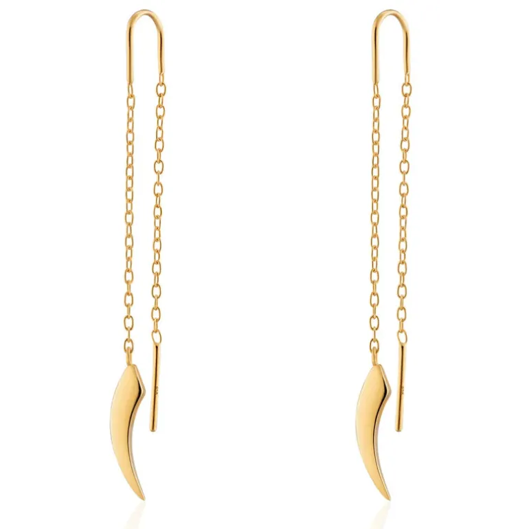Claw Threader Earrings - Gold