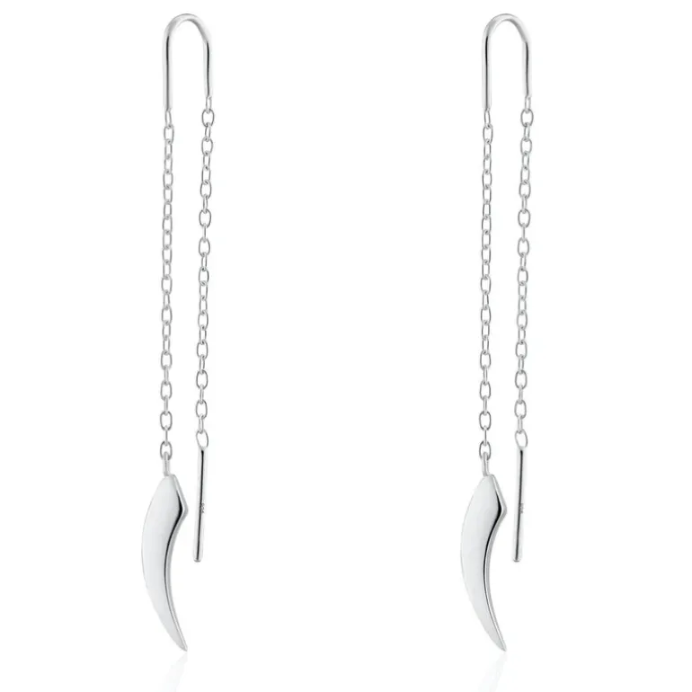 Claw Threader Earrings - Silver