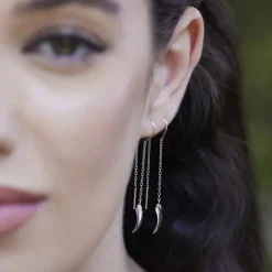 Claw Threader Earrings - Silver