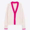 Corto Cardigan - Ecru/Fuschia