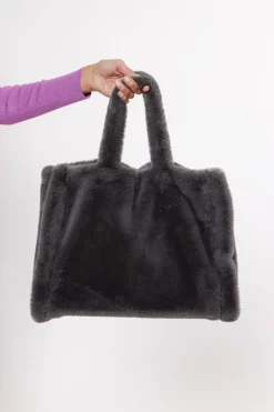 Daan Faux Fur Shopper - Graphite