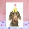 Dachshund Pompom Card
