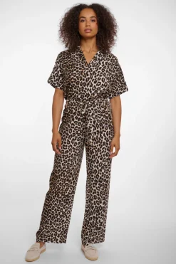 Darca Fluid Pants With Belt - Leopard
